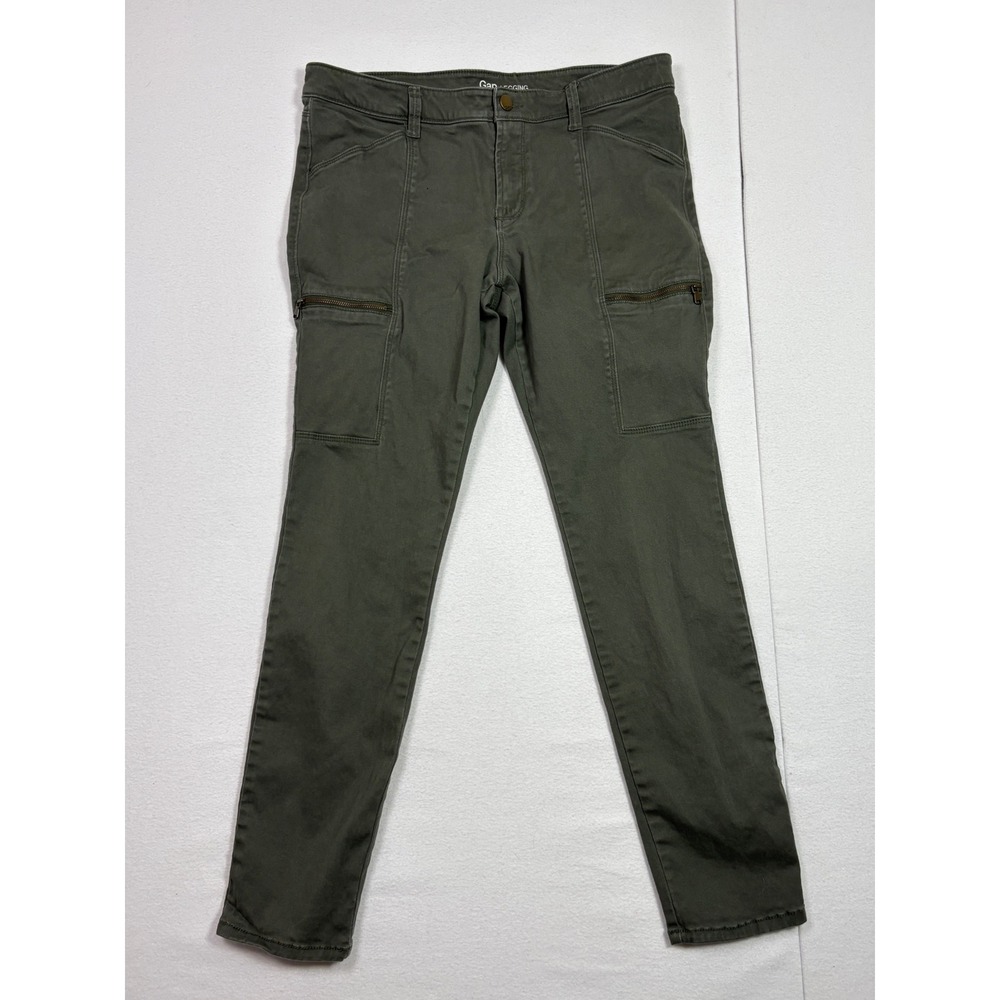 Gap Womens Legging Cargo Pants Olive Green Utility Skinny Stretch Size 10R